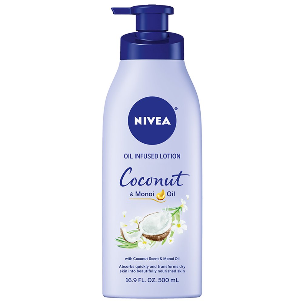 NIVEA Coconut & Monoi Oil Infused Body Lotion Pump Bottle, 19.7 fl. Oz