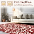thumbnail image 2 of ODIKA 5'x7' Machine Washable Non-Slip Area Rug, Floral Feline Animal Print High Traffic Rug, Red, 290917, 2 of 7