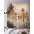 thumbnail image 2 of Brown Forest Sheer Curtains 96 Inch Length 2 Panels Set, Vintage Tree Farmhouse Voile Window Treatment Semi Sheer Long Curtains Drapes for Bedroom/Living Room/Kitchen 52"x96"x2, 2 of 7