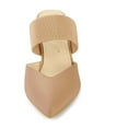 thumbnail image 6 of BLISSFUL STEP Women's Pointed Toe Elastic Strap Stiletto Heelsed Mules Nude 9.5, 6 of 7