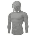 thumbnail image 2 of Stamzod Summer Rash Guard for Men Fshion Solid Color Long Sleeve Fishing Shirt Outdoor Casual Sun Protection Shirts for Men with Face Mask Gray-1 L, 2 of 8