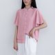 thumbnail image 5 of Camisas de Manga Corta para las Mujeres Casual, Botón de Cuello en V de la Moda de Verano, Top Suelto/Camisa Casual, 5 of 7