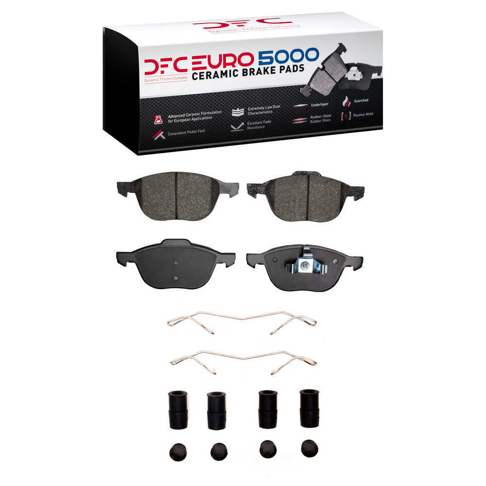 Dynamic Friction Company 1600-1044-01 DFC EURO 5000 Ceramic Brake Pads and Hardware Kit