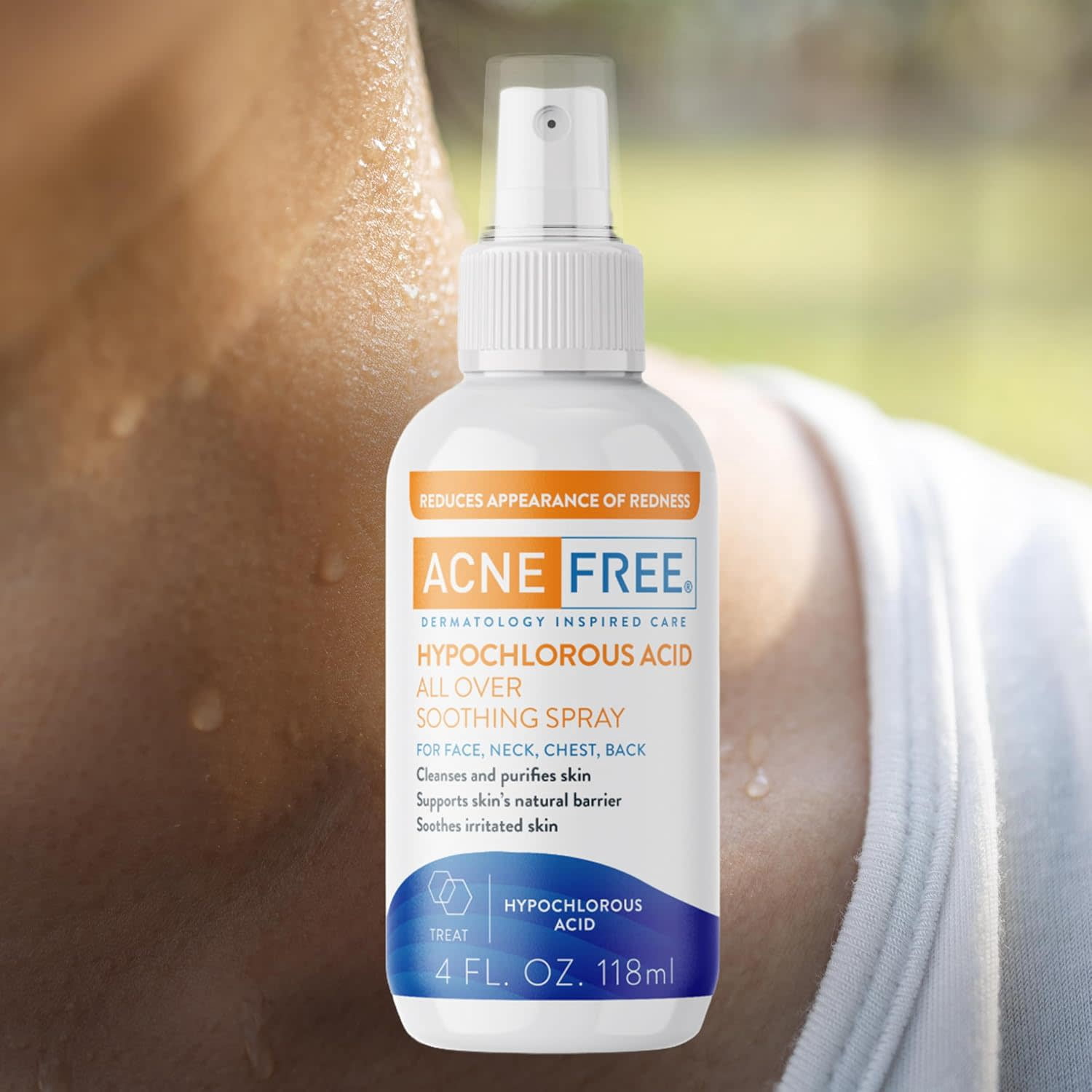 AcneFree Hypochlorus Acid, All over Skin Soothing Spray, Refreshes and Balances, 4 fl oz