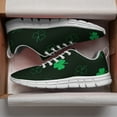 thumbnail image 3 of St Patricks Day Shoes for Women Breathable Running Sneakers Men Green Four Leaf Clover Shoes for Irish Festival Gift White Size 12, 3 of 5