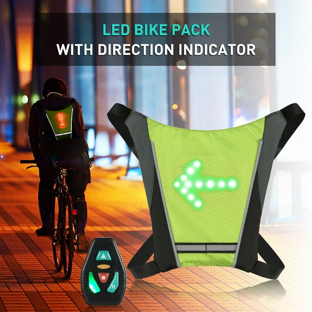 LED LED SEñal de Gunción Paca de Bíqueta USB Marca Vesta Reflectiva Recargable Con la Dirección de Dirección Seguridad Mochila lideró el control remoto inalámbrico bicón de