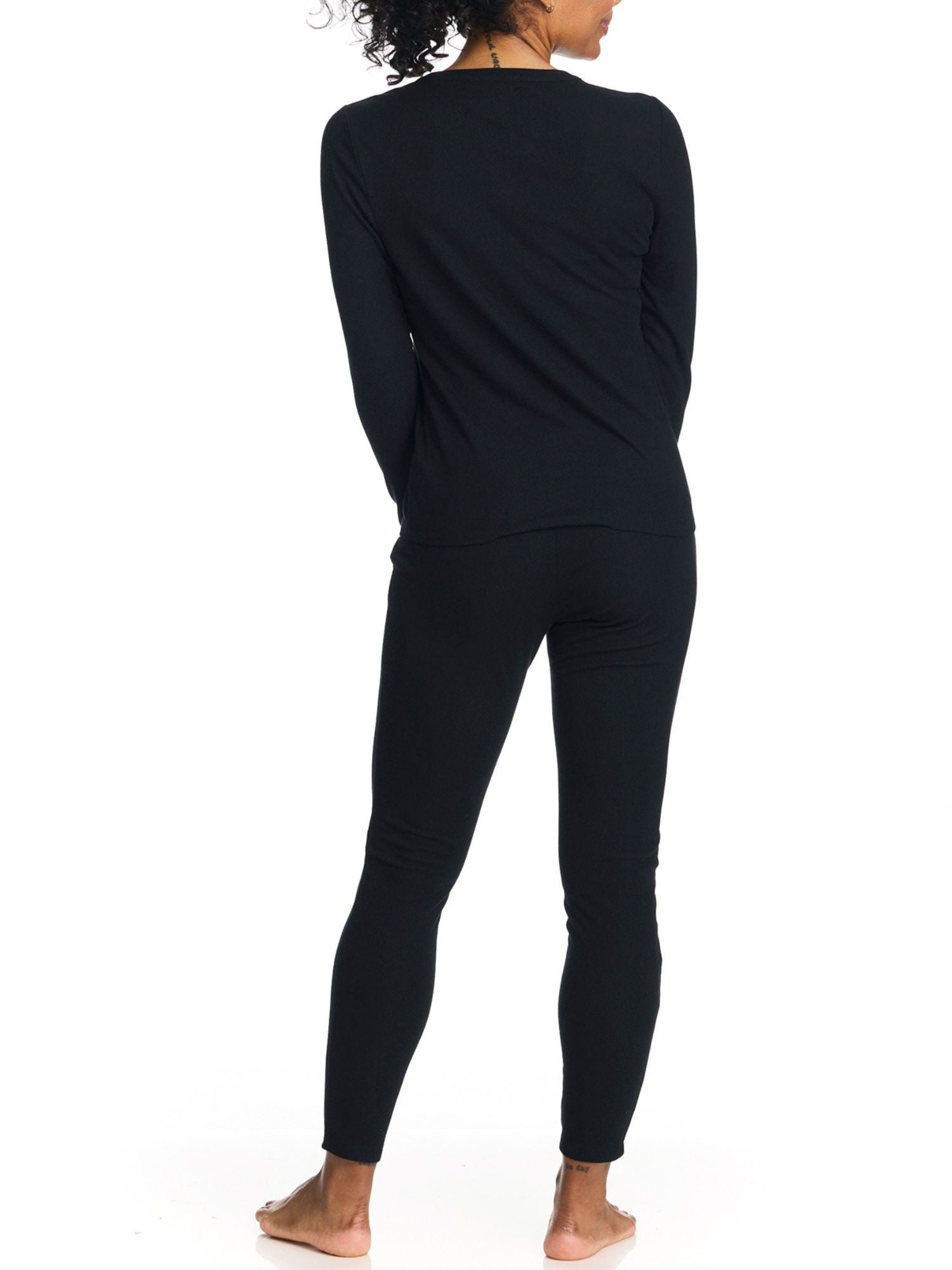 U.S. Polo Assn. Women's Ribbed Henley Long Underwear Thermal Set, 2-Piece Set, Sizes S-3X
