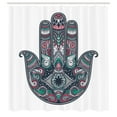 thumbnail image 2 of Ambesonne Hamsa Shower Curtain, Boho Style Vintage Eye Print, 69"Wx75"L, Dark Seafoam, 2 of 4