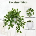 thumbnail image 2 of Artificial Plants Indoor Fake Potted Silk Plants Faux Watermelon Peperomia Draping Plant for Home Office Bathroom Shelf Cabinet Tabletop Decoration(Green - 1 Pack), 2 of 5