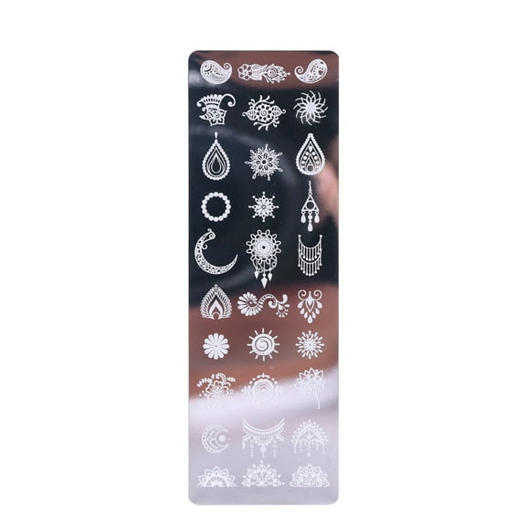 UDIYO Nail Art Stamping Plate Clear Engraved Leaf Flower Printing Stainless Steel DIY Manicure Template Nail Tool for Beauty