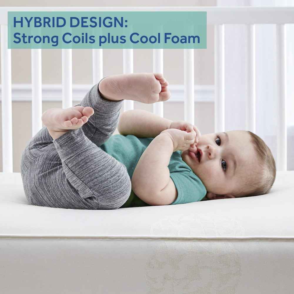 Sealy Cozy Cool Hybrid 2-Stage Innerspring Gel Baby Crib and Toddler Mattress