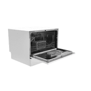 Hamilton Beach 6 Place Setting Countertop Dishwasher, Compact Portable Dishwasher for Kitchen, Apartment, RV, Dorm, White