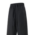 thumbnail image 4 of WIZUTIZ Mens Wide Leg Pants Summer Lightweight Relaxed Fit Drawstring Palazzo Pants Straight Boho Beach Pants with Pockets, 4 of 4