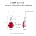 thumbnail image 4 of Rosec Jewels Lab Grown Ruby Drop Pendant (2.9 Carat, Pear Shape, AAAA Grade) - Certified Ruby Diamond Necklace, 14K White Gold, 4 of 6