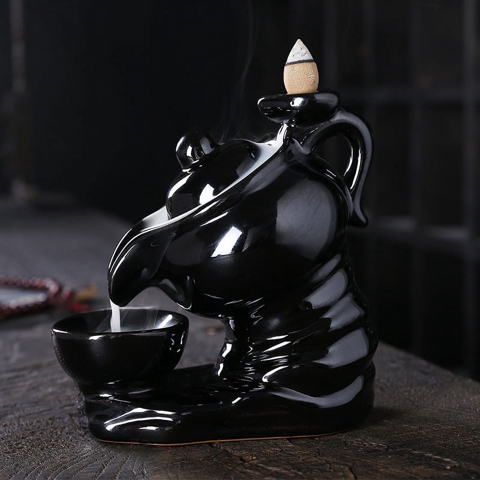 Incense Stick Holder Meditation Accessories Ceramic Backflow Aromatherapy Stove Room Decoration Crafts Creative Teapot Sandalwood Stove Incense Holder for Sticks