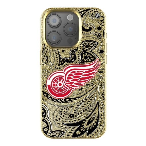 Keyscaper Gold Detroit Red Wings Paisley Bling iPhone Case