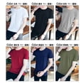 thumbnail image 2 of \ [6 Choice] Camiseta Lisa Estilo Coreano De Verano Cuello Alto Pequeño Suelto De Cinco Puntos De Manga Corta Para Hombres Base De Moda Color Sólido Casual Gao Jiahui  unisex, 2 of 2