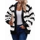 thumbnail image 3 of Suéter de Invierno de Punto Holgado con Rayas y Mangas Farol para Mujer, Moda de Otoño y Negro XL, 3 of 10