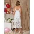 thumbnail image 2 of EILLY BAZAR White Lace Dress for Women Spaghetti Strap Sleeveless Female Deep V Neck Long Dress XS, 2 of 4