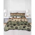 thumbnail image 3 of Quilts Full Size, Grey Green Dog Paws Soft Comforter Bedding Set for Bed, Farmhouse Vintage Modern Brown Wood Lightweight Quilted Bedspread with Pillow Cover(2 Pieces) for All Season, 78x90 Inch, 3 of 6