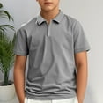 thumbnail image 2 of Boys Polo Shirts Zipper Short Sleeve Summer Casual Solid Gentleman Tops Teen Holiday Shirts T Shirt, 2 of 4