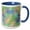 Blue/White, variant on 3drose, Glam Pastel and Silver Color Dragon Scales Pattern, 15oz Two-tone Green Mug
