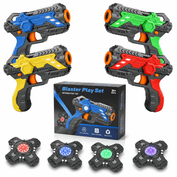 UUSUOO Shooting Tag Set for Kids,Infrared Toy Set of 4 Shooting Tag Vest,Shooting Games 4 Players Indoor Outdoor Play,Christmas Birthday Gift for Kids Ages 6-12
