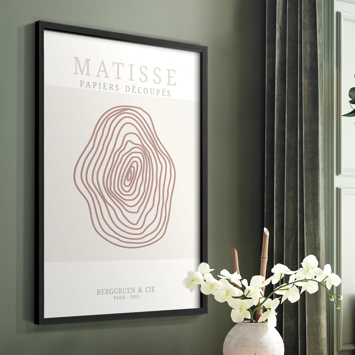 Matisse CDXXXIII in Black Solid Wood Framed Print No Nail Hanging