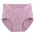 thumbnail image 4 of Fesfesfes Women Plus Solid Lace Plus Size High Waist Leak Proof Cotton Crotch Shorts Underwear Panties Plus Size Underwear For Women 4X-5X, 4 of 4