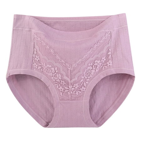 Pantis Women s Briefs Underwear Women s Underwear Briefs Women s Solid Lace Plus Size High Waist Leak Proof Cotton Crotch Shorts Underwear Panties