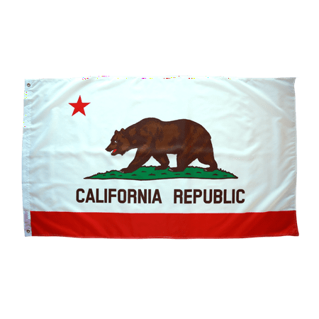 Nylon California State Flag - 3x5 Foot California Flag Double Stitched California State Flag with Brass Grommets | 3 by 5 Foot Premium Indoor Outdoor Polyester Banner Flag