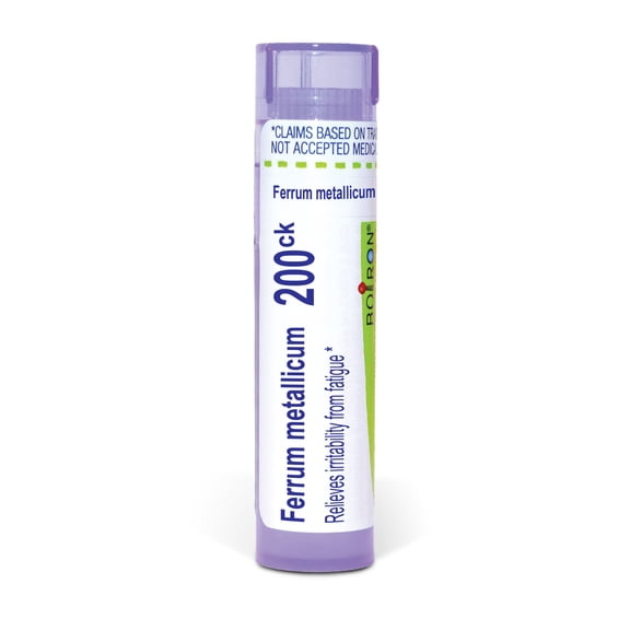 Boiron Ferrum Metallicum 200CK, Homeopathic Medicine for Irritability From Fatigue, 80 Pellets