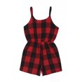 thumbnail image 1 of ITFABS Mommy and Me Matching Playsuit, Plaid Buttons Short Wide-Leg Playsuit, 1 of 5