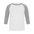 thumbnail image 5 of Kalauyu 3/4 Length Sleeve Shirts for Men Crew Neck Casual Loose Tunic Tops Color Block Daily Fashion Tees, 5 of 5