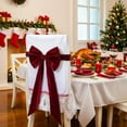 thumbnail image 2 of Shoreew Christmas Velvet Chair Sashes 11.8" x 29.5" Burgundy Chair Bows Tie Back for for Christmas Banquet Wedding Birthday Party Dining Room Decoration, 2 of 7