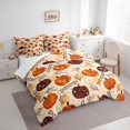 thumbnail image 3 of Feelyou Harvest Pumpkin Bedding Comforter Set 7 Pieces, Thanksgiving Day Full Bedding Set, Western Festival Reversible Fitted Sheet Flat Sheet, Super Cozy Room Decor, 3 of 7