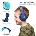 thumbnail image 3 of Seenda HKC308 Kids Headphones, Over-Ear Wired Headphones with Microphone for Kids, Foldable, Audio Share, 85/94dB Safe Volume Control, Blue, 3 of 8
