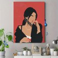 thumbnail image 4 of Qisvanset Toile Murale Moderne Minimaliste Portrait de Femme 15,75 X 11,81 Pouces, 4 of 8