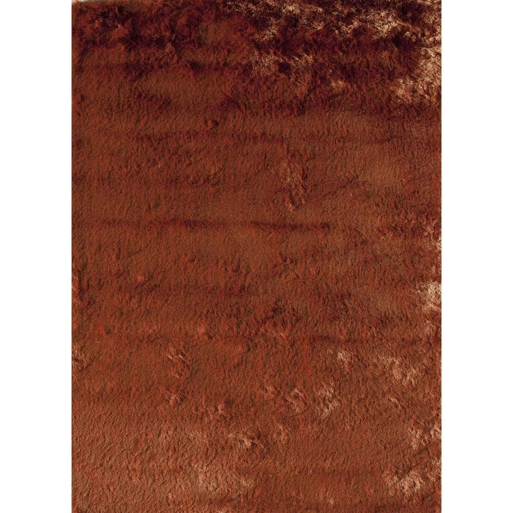 Rugs America Luster Shag Collection Burnt Orange LS15 Shag Solid Area