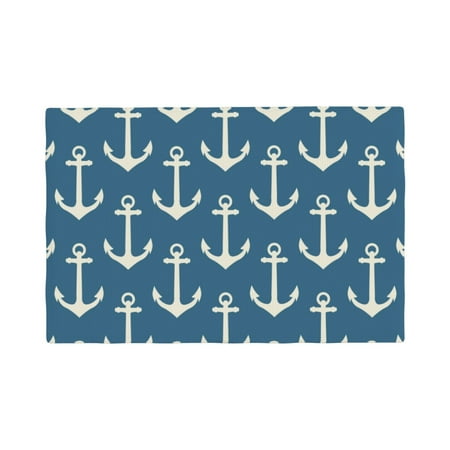 

Placemats Set of 4 Anchor blue vintage Heat Resistant Non - Slip Place mats Waterproof table mat for Kitchen Dining-4片装