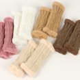 thumbnail image 5 of Xiao Hua Guantes de invierno - Guantes térmicos de felpa blanca, cubremangas elásticos de punto y cubremangas cortas, mangas de moda, talla única, guantes cálidos para clima frío, 3 pares, 5 of 5