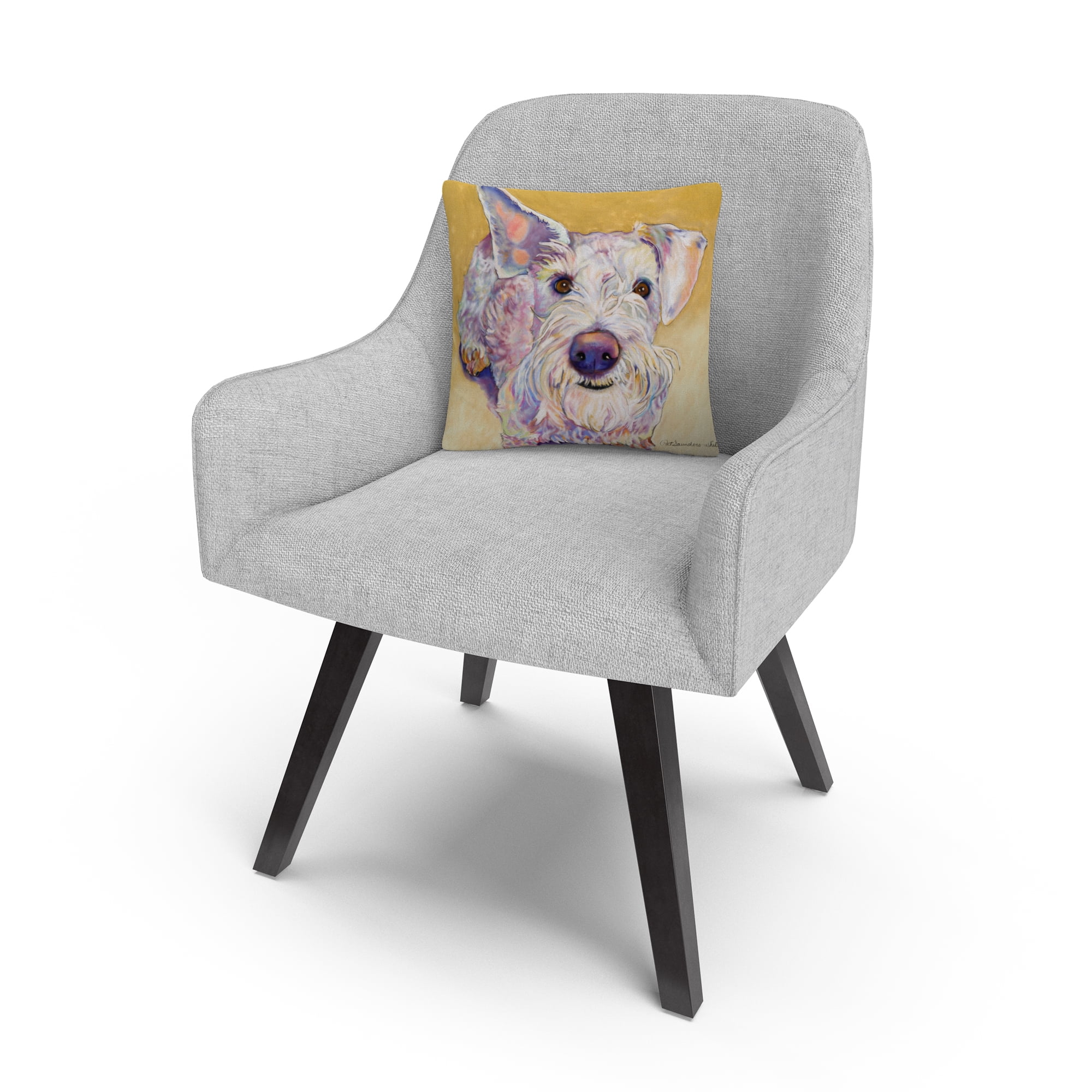 Scooter' Animals Pets Painting Bold By Pat Saunders-White 16 X 16 Decorative Throw Pillow