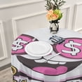 thumbnail image 6 of BZSMCE Round Tablecloth Make Money Rabbit Pattern Tableclothes, 6 of 8