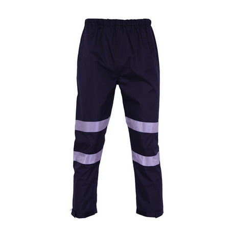 SFVest High Visibility Reflective Rain Pants Waterproof Windproof Work Rain Trousers Outdoor Traffic Hiking Riding Safety