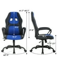 thumbnail image 4 of Ergonomic Gaming Chair Massage Computer Desk Chair PU Leather Office Chair Rolling Swivel Racing Chair with 360° Rolling Wheels & Lumbar Support for Teens, Blue, 4 of 8