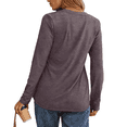 thumbnail image 4 of Womens Long Sleeve Shirts Business Casual Outfits Dressy Tops Blouses Henley V Neck Fall Clothes Loose Fit Tunic, 4 of 5