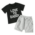 thumbnail image 1 of Gibobby Conjunto de Sudadera y Pantalón Recién nacido Bebé Niños Algodón Imprimir Primavera Verano Camiseta de manga corta Pantalones cortos Conjuntos Ropa(Negro, 18-24 Meses), 1 of 5