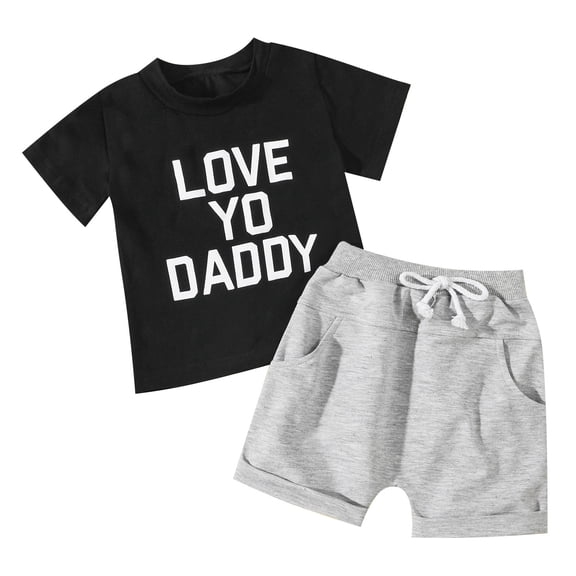Toddler Boys Outfit Sets Baby Boy Cotton Letter Print Spring Summer Short Sleeve Tshirt Shorts Outfits Set Clothes