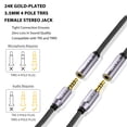 thumbnail image 3 of DUKABEL Cable adaptador hembra a hembra de 3,5 mm Acoplador hembra TRRS de 4 polos Cable de extensión AUX [Audio sin pérdidas OFC y trenzado de nailon cristal] Conector auxiliar Cable jack estéreo - T, 3 of 5