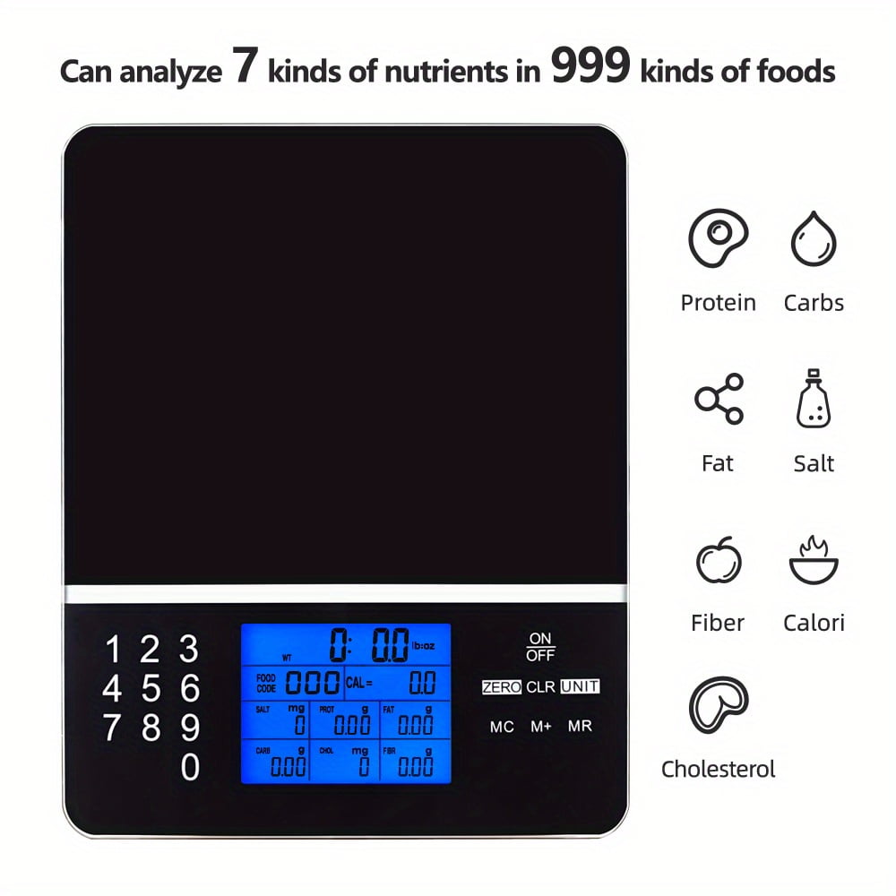 1pc Nutrition Food Scale, Calculating Food Facts, Calorie, fat, Weight G/oz  Perfect For Weighing Nutritional Meals And Health Management, Kitchen  Gadgets, Kitchen Accessories, Home Kitchen Items (Batt - Walmart.com, image size:1000x1000
